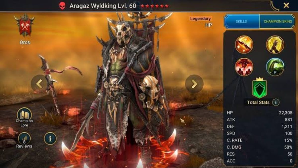Achtergrondverhaal van Aragaz Wyldking Champion | Raid Shadow Legends
